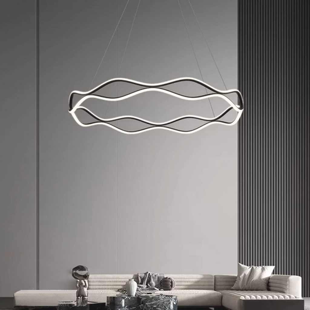 Chandelier Modern Circular Wave Ring Copper LED