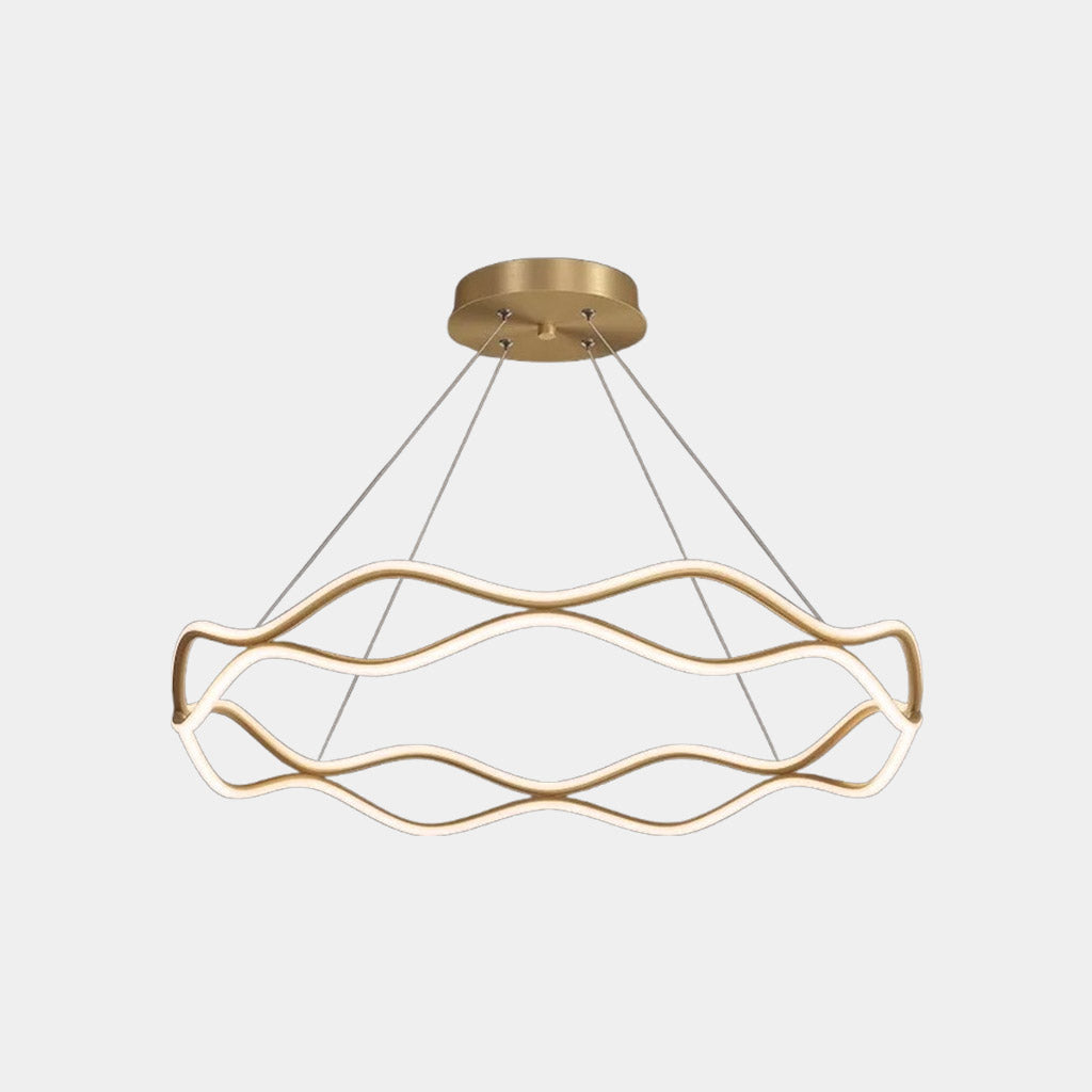 Chandelier Modern Circular Wave Ring Copper LED