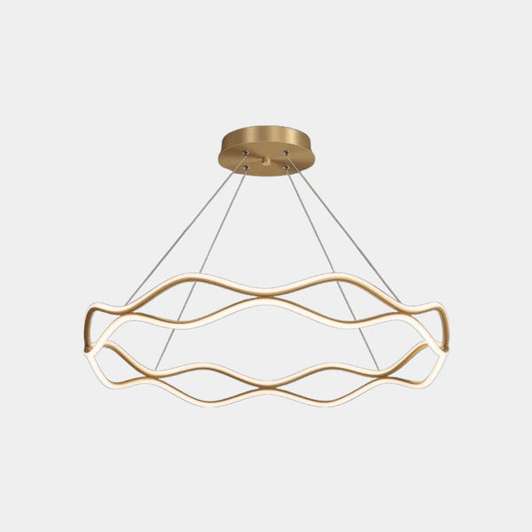 Chandelier Modern Circular Wave Ring Copper LED