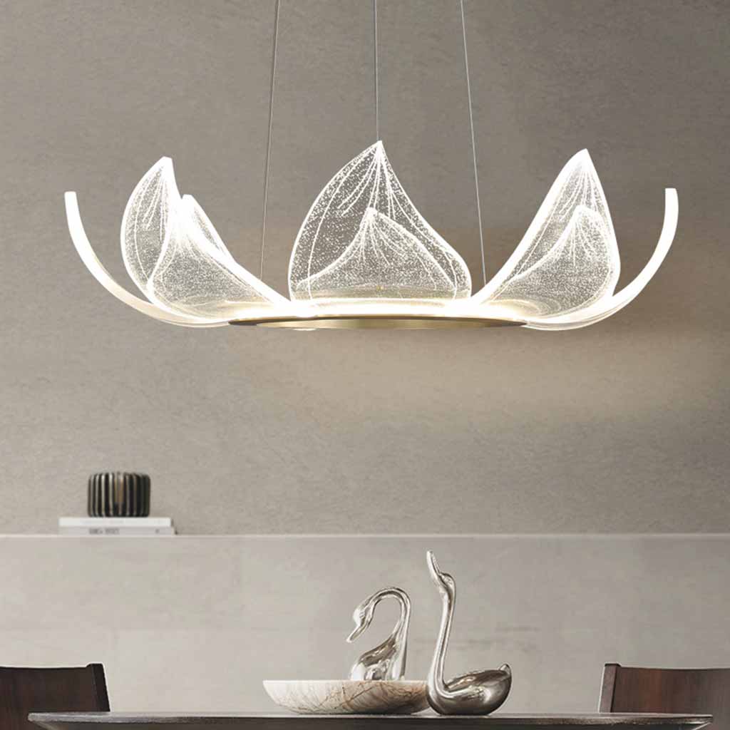 Chandelier Round Lotus Flower Petal LED Dimmable