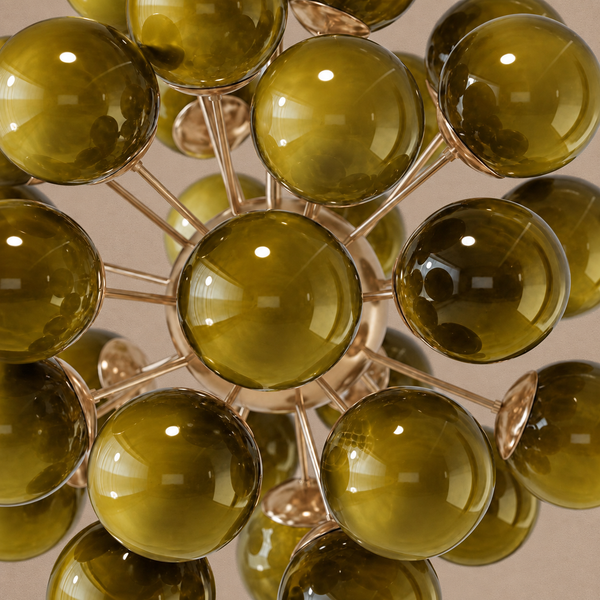 De Silva Chandelier | Olive Murano-Style Glass | CLPT80CH-OL