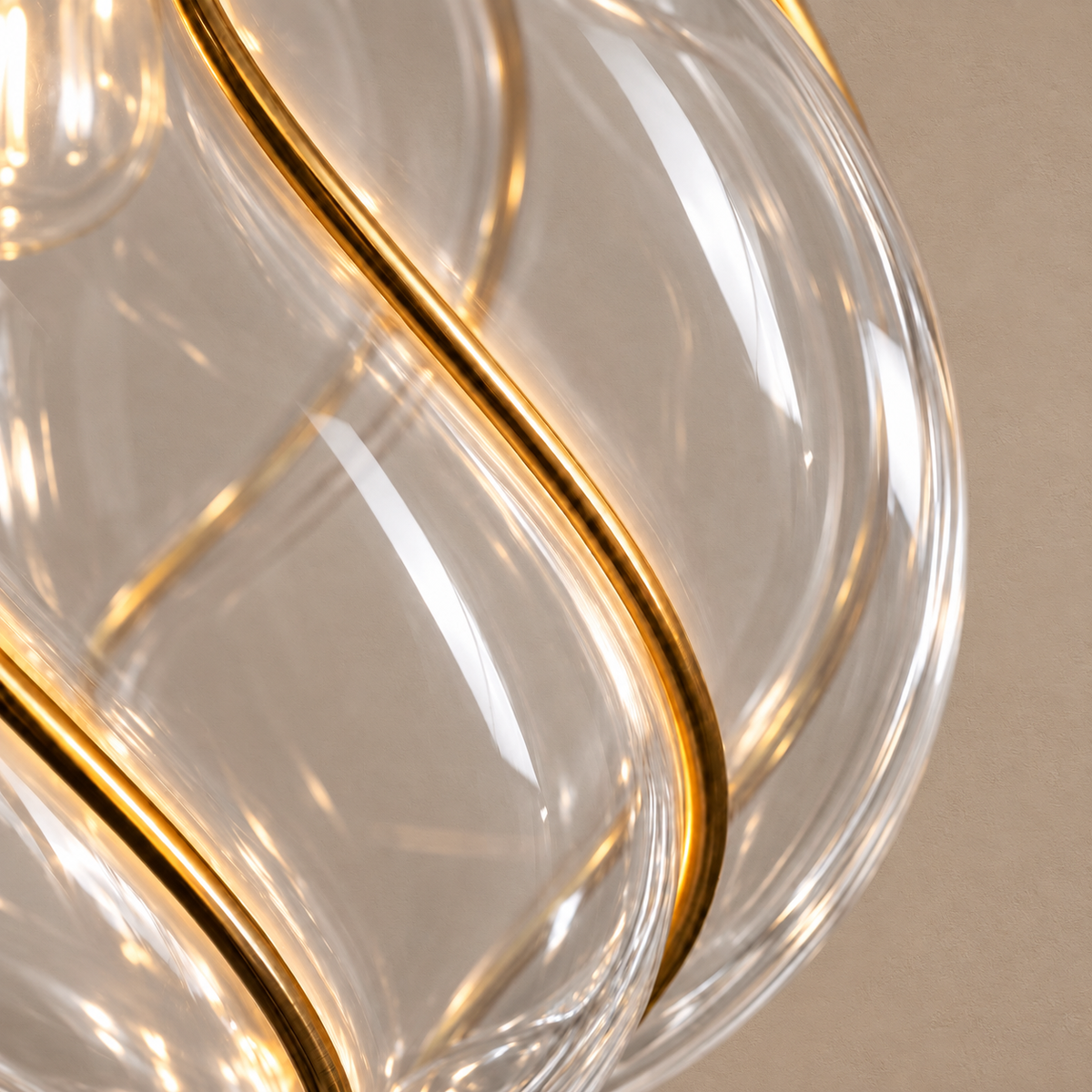 The Belluno Lantern | Clear Glass & Brass Pendant | CLND038-C