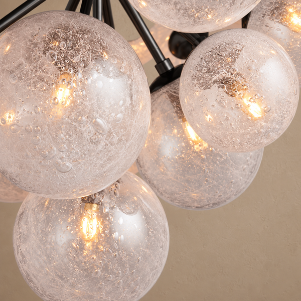 Sillam Seeded Glass Bubble Pendant Chandelier | Black | CLBUB069BK