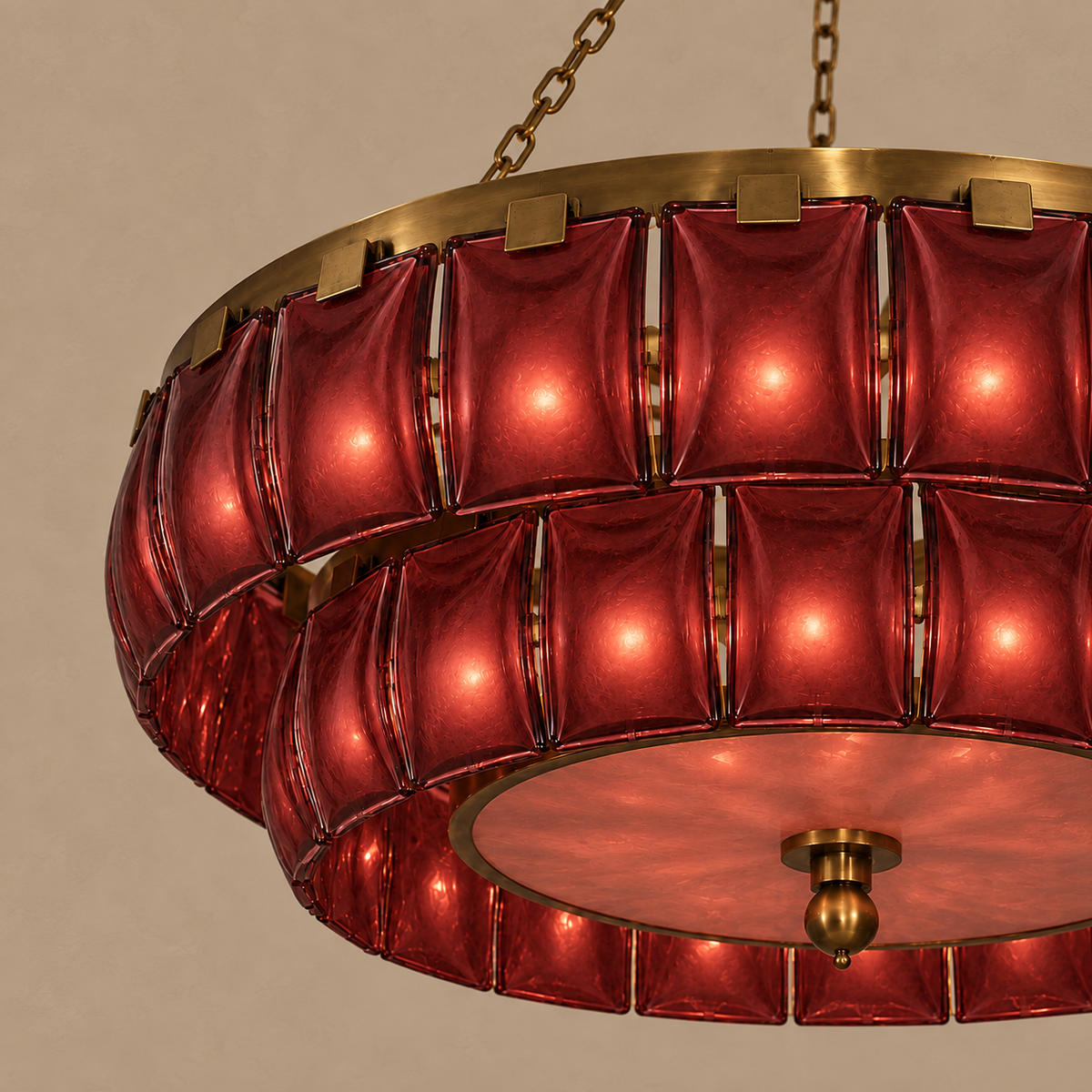 Patri Chandelier | Amber Glass | CL-SGAB-80