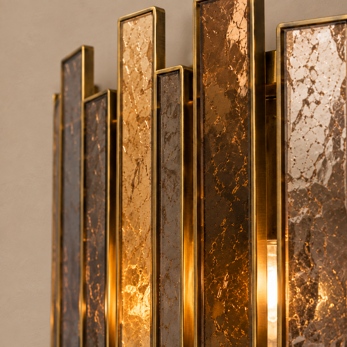 The Solstice Chandelier | Mirrored Glass & Brass | CLSOL091BR