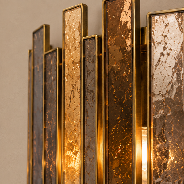The Solstice Chandelier | Mirrored Glass & Brass | CLSOL091BR