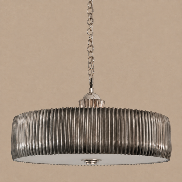 Piega Pleated Metal Drum Chandelier | CLPG032SS