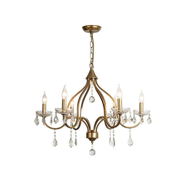 Breathe Luxury Vintage Brass Crystal Chandelier