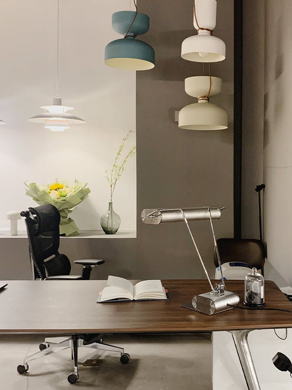 Chrome Coiled Wire Desk Lamp