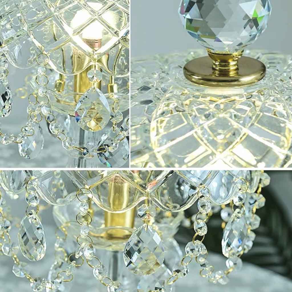 Clear Glass Crystal Droplet Table Lamp