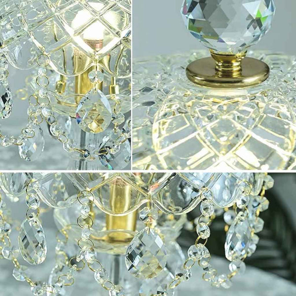 Clear Glass Crystal Droplet Table Lamp
