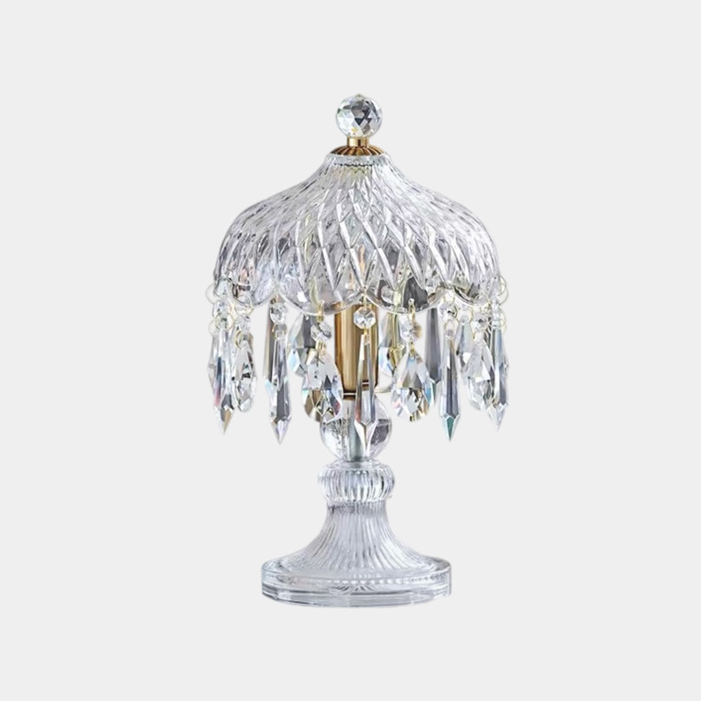Clear Glass Crystal Droplet Table Lamp