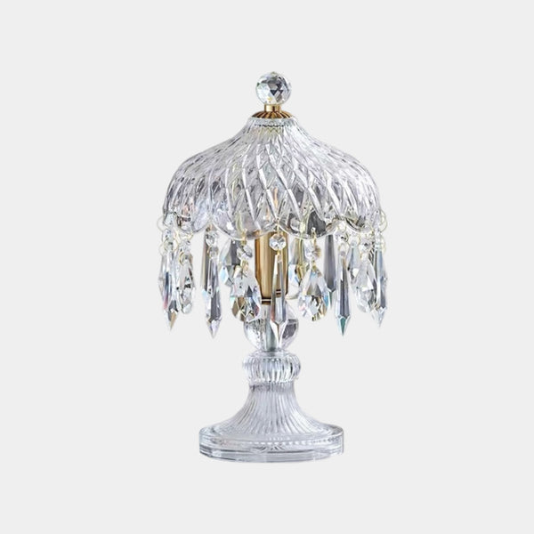 Clear Glass Crystal Droplet Table Lamp