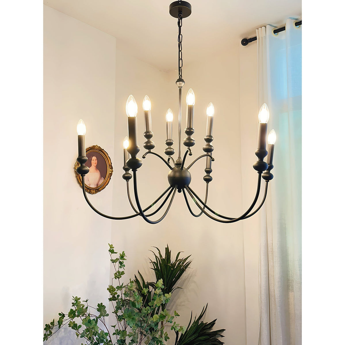 Crest Vintage Industrial Black Chandelier