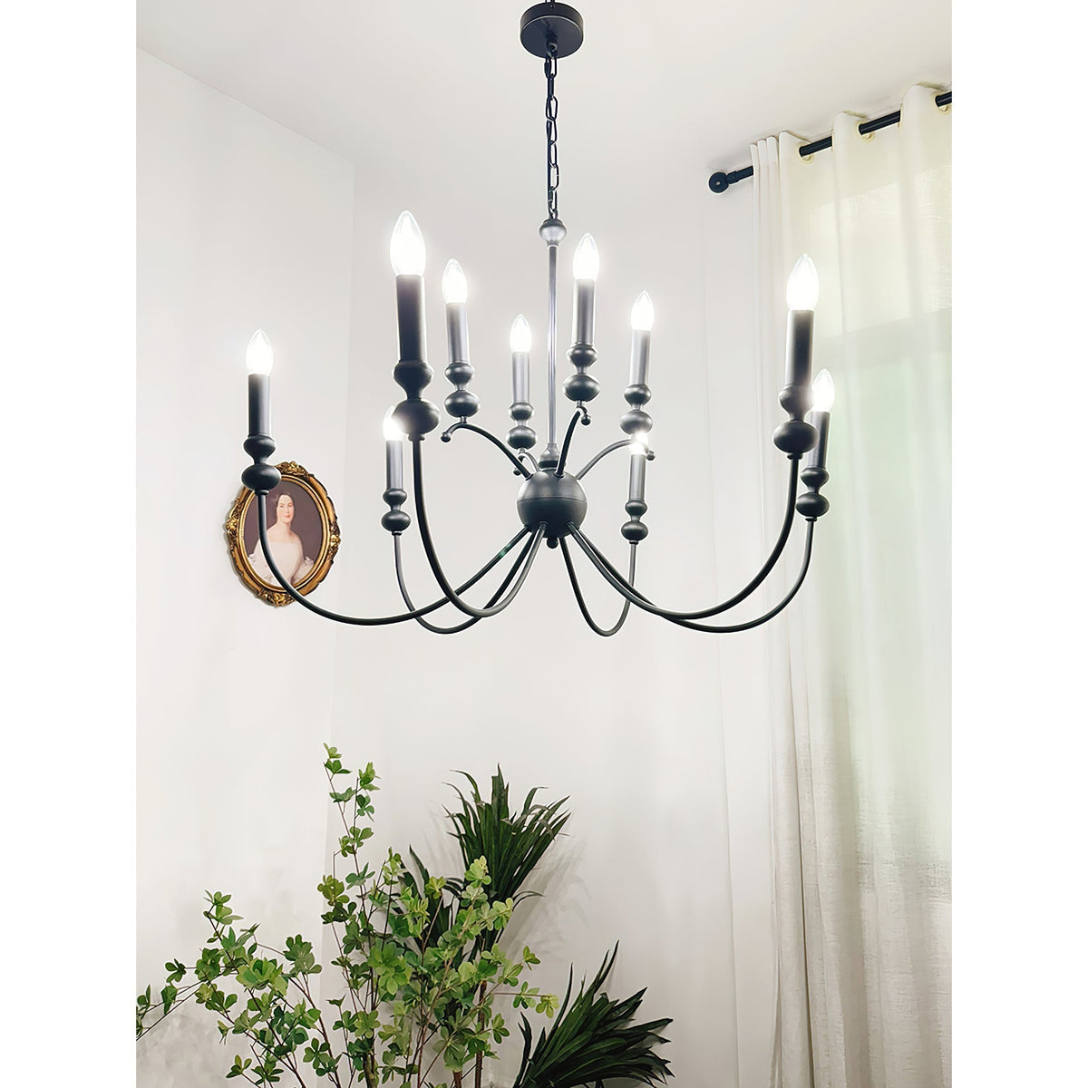 Crest Vintage Industrial Black Chandelier