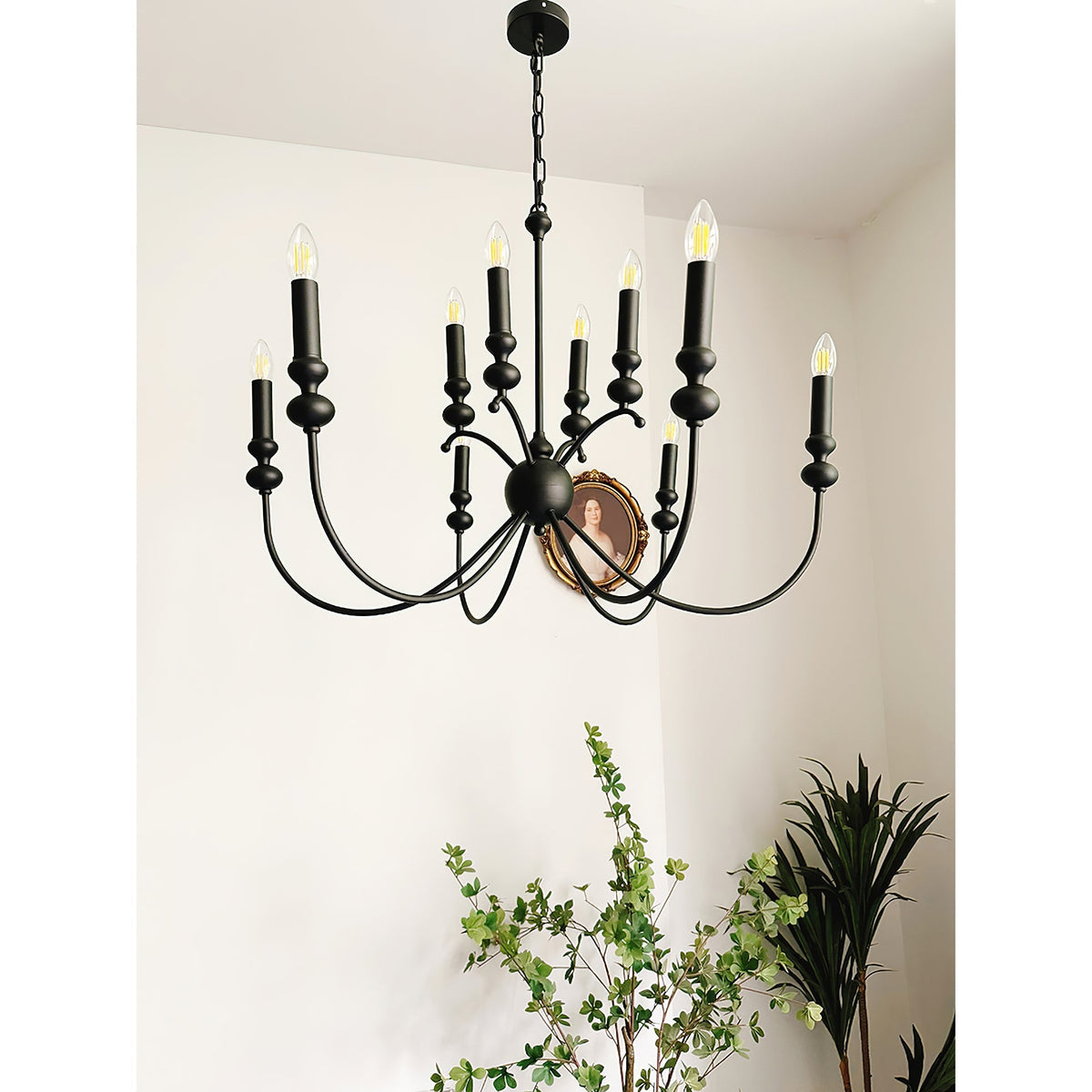 Crest Vintage Industrial Black Chandelier