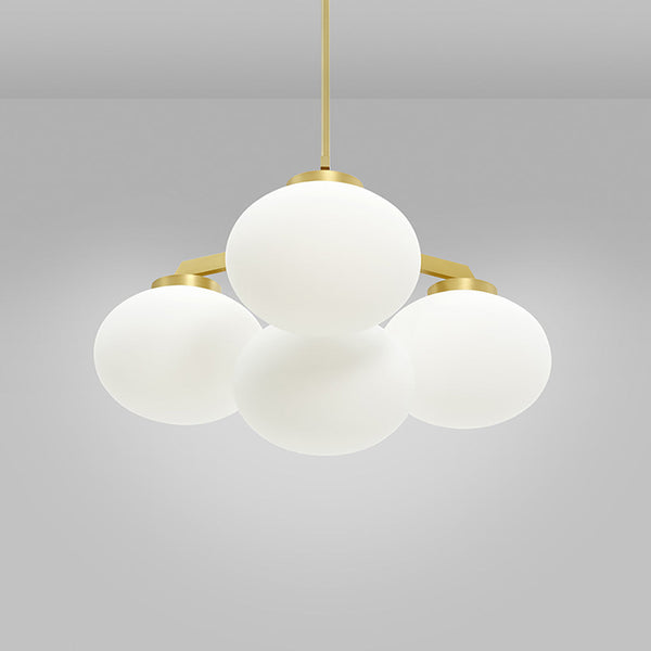 Edge Elegance Brass Glass Chandelier