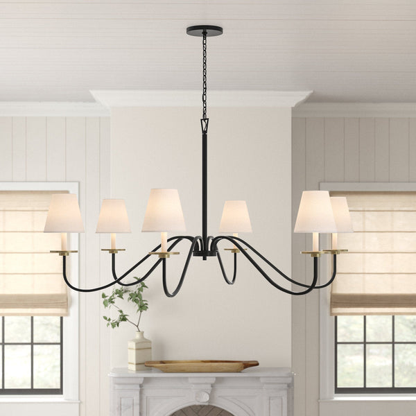 Flux Vintage Industrial Brass Fabric Chandelier