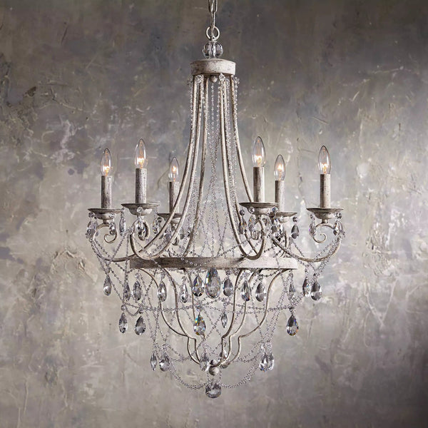 Luster Vintage Industrial Traditional Crystal Chandelier