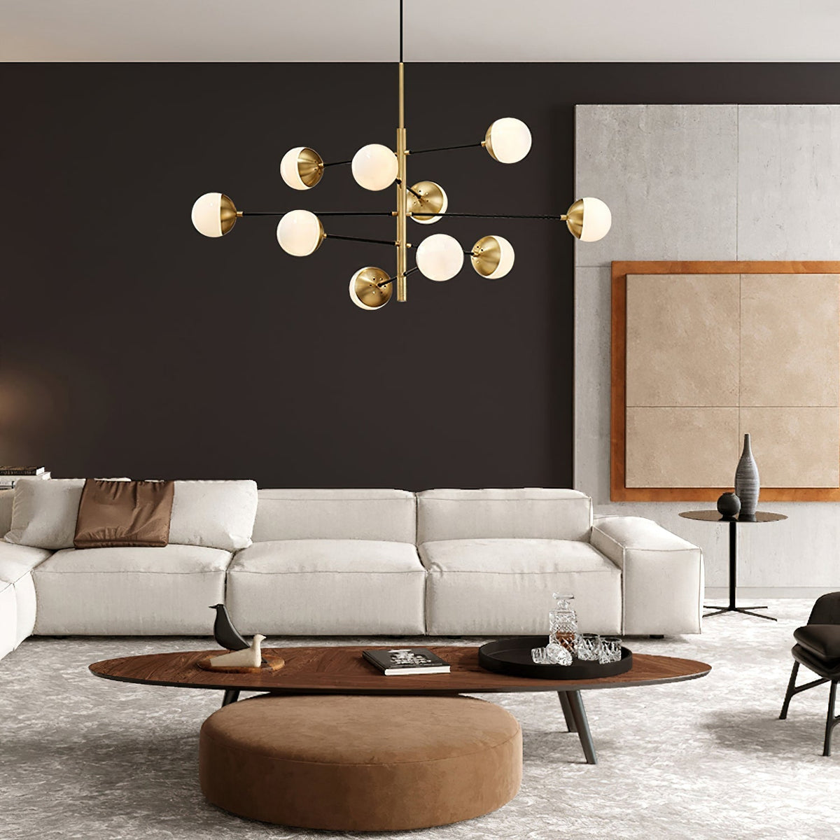 Ultra Brass Glass Chandelier