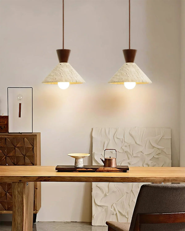Cone Forma Travertine Pendant Lamp