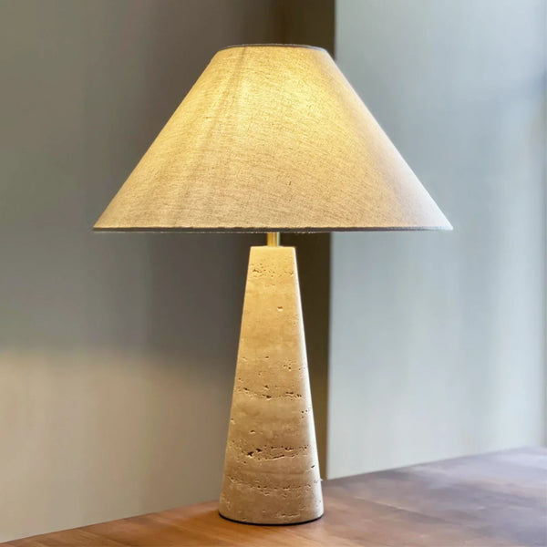 Cone Lulu Travertine Table Lamp