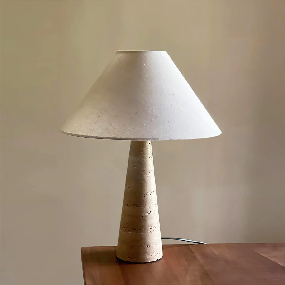 Cone Lulu Travertine Table Lamp
