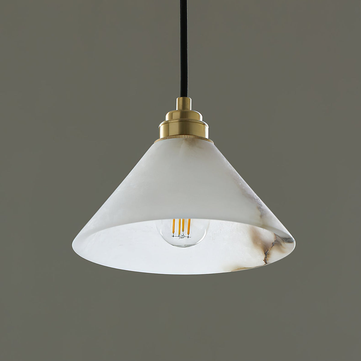 Xen Brass Alabaster Pendant Lamp