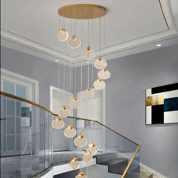 Contemporary LED Chandelier with Crystal Pendant