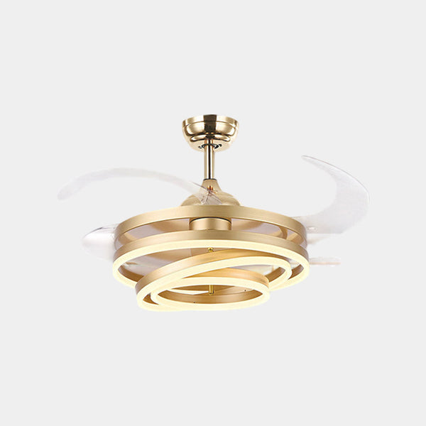 Cool Retractable 4-Blade Ceiling Fan with Light, 3 Colors