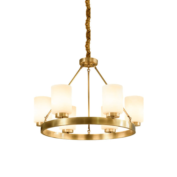 Illume Postmodern Luxury Brass Glass Chandelier