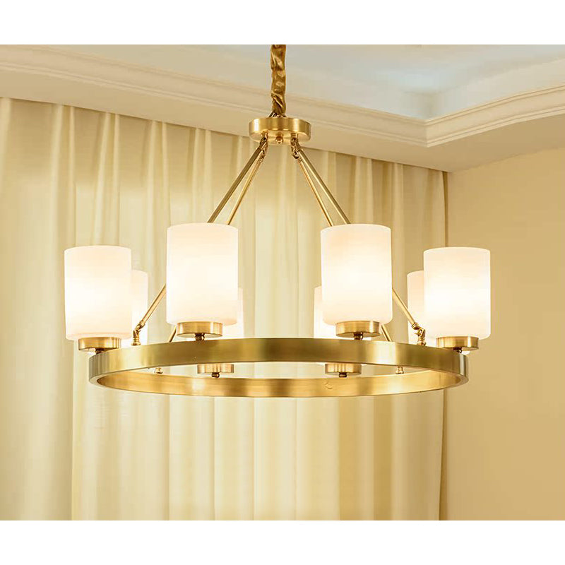 Illume Postmodern Luxury Brass Glass Chandelier