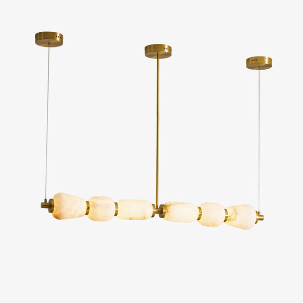 Alabaster Pebble Linear Chandelier