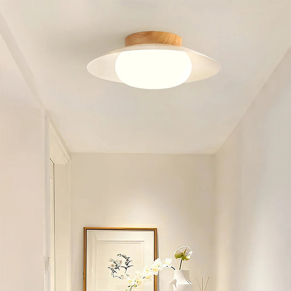 Cream Wooden Ceiling Light for Bedroom