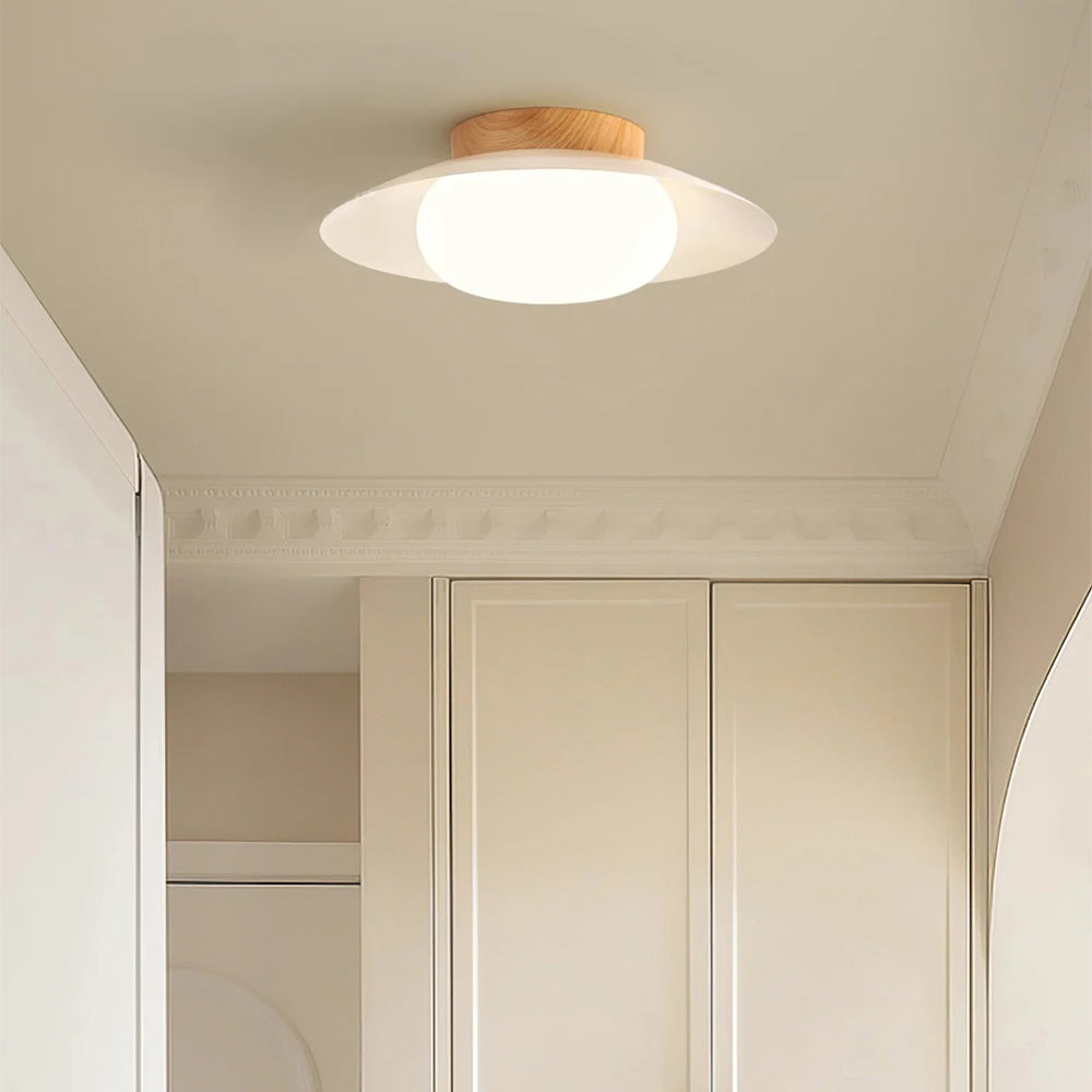Cream Wooden Ceiling Light for Bedroom