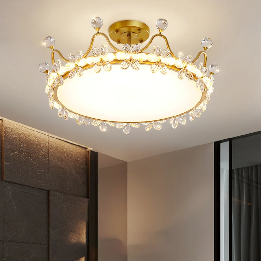 Crystal Crown Simple Ceiling Light