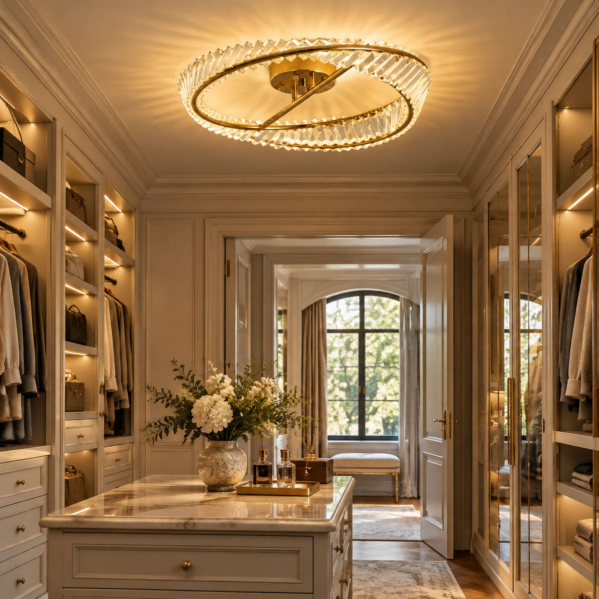 Crystal Rings Ceiling Lamp