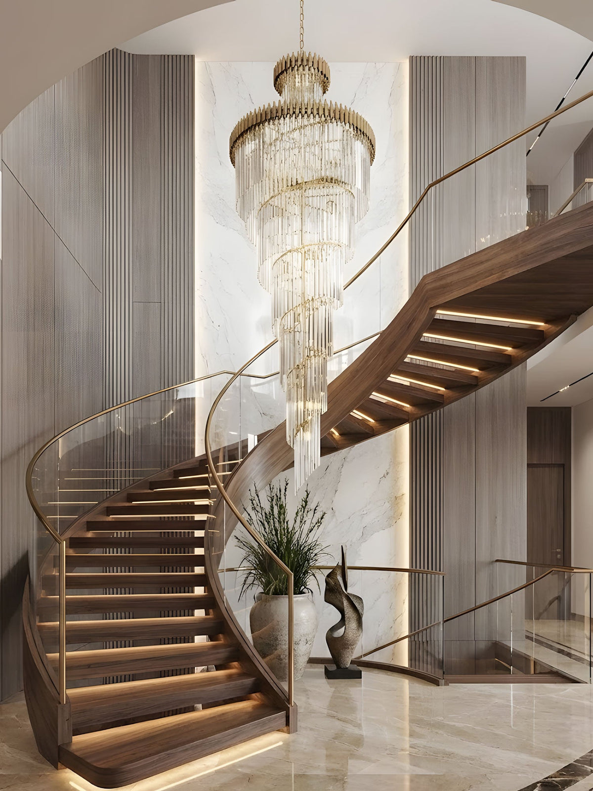 Crystal Spiral Chandelier