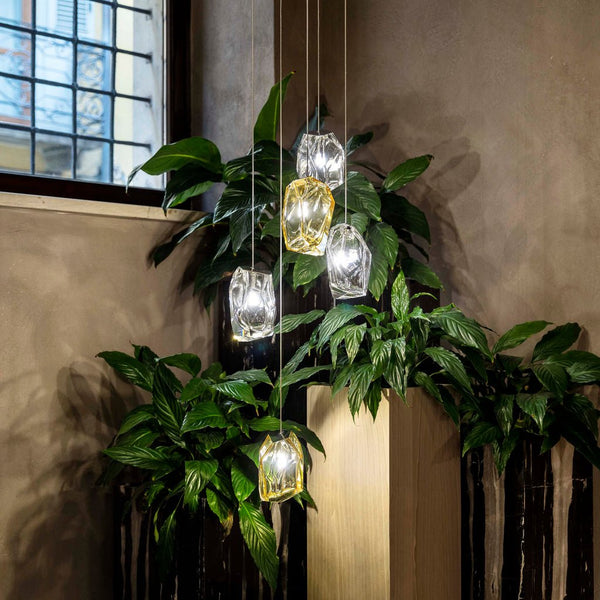 Crystal Rock Cluster Pendant Light
