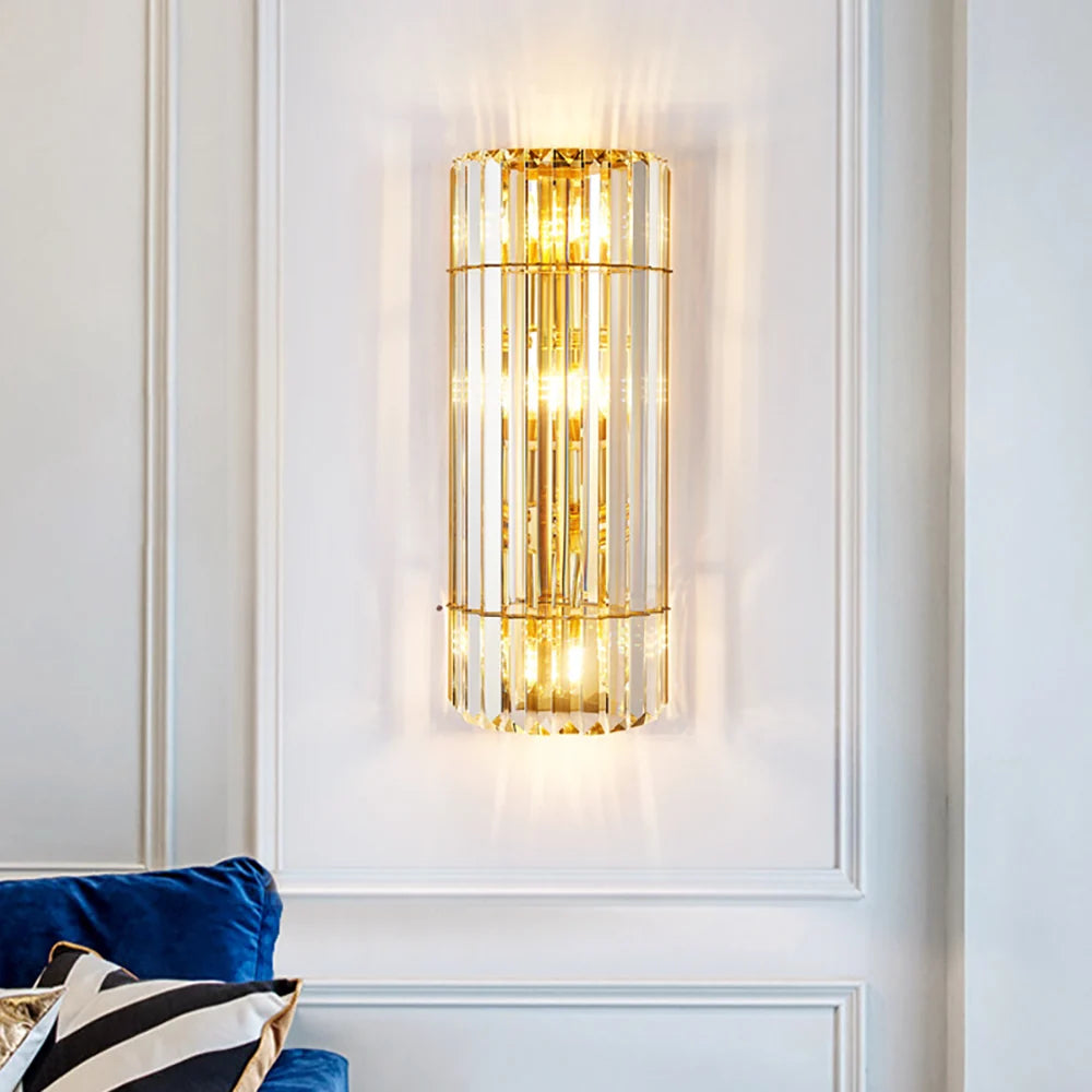 Cylindrical Crystal Wall Light