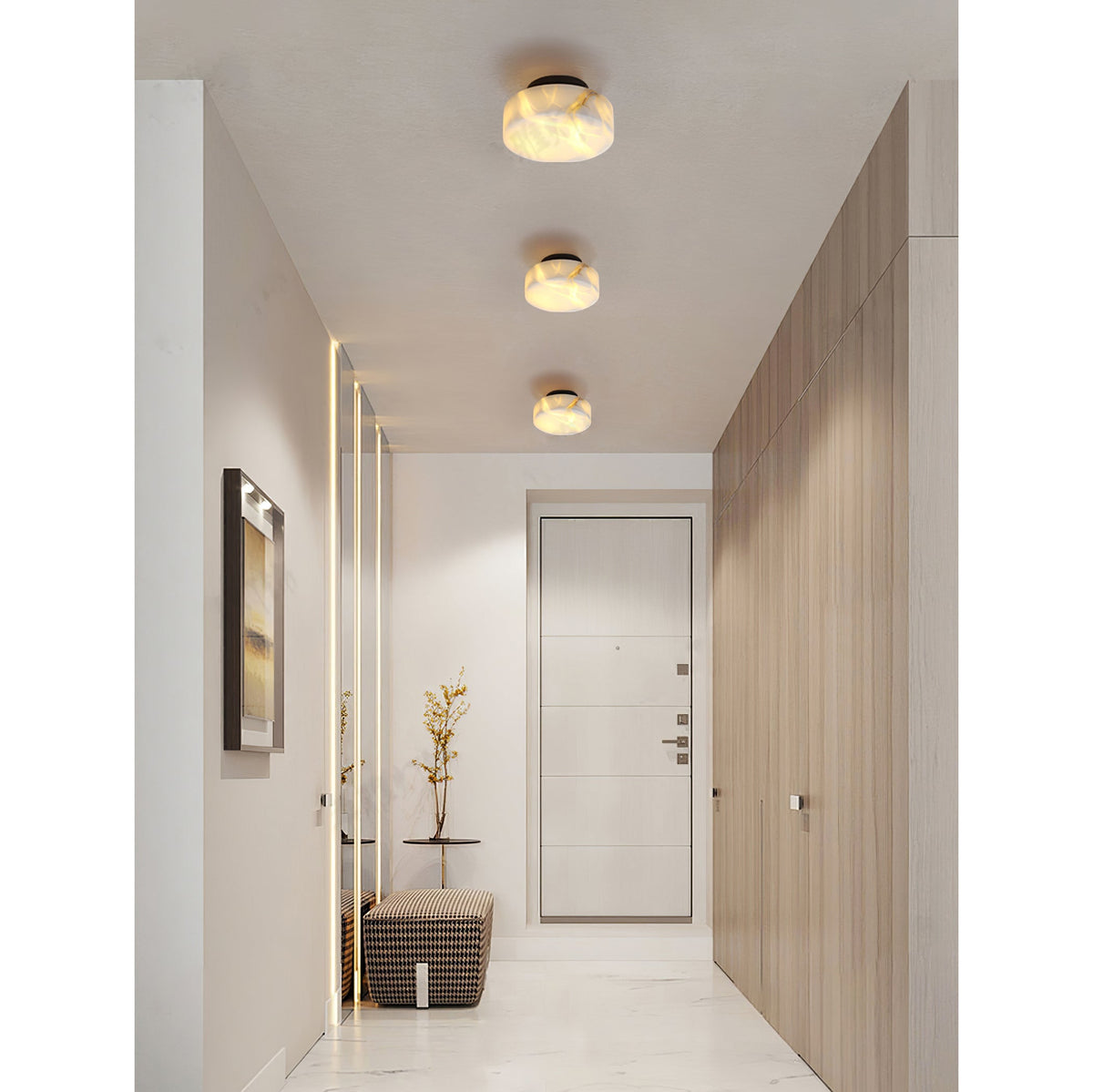 Glim Brass Alabaster Wall Lamp