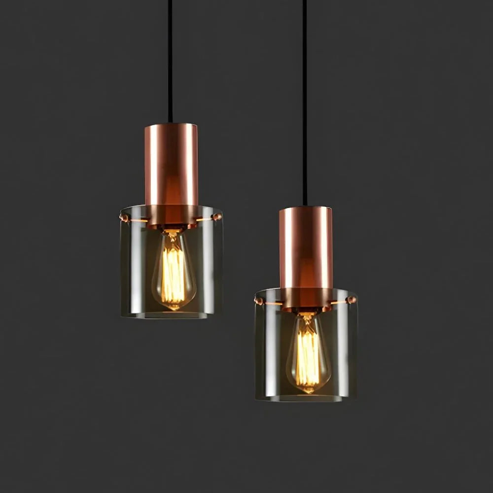 Cylindrical Glass Pendant Light