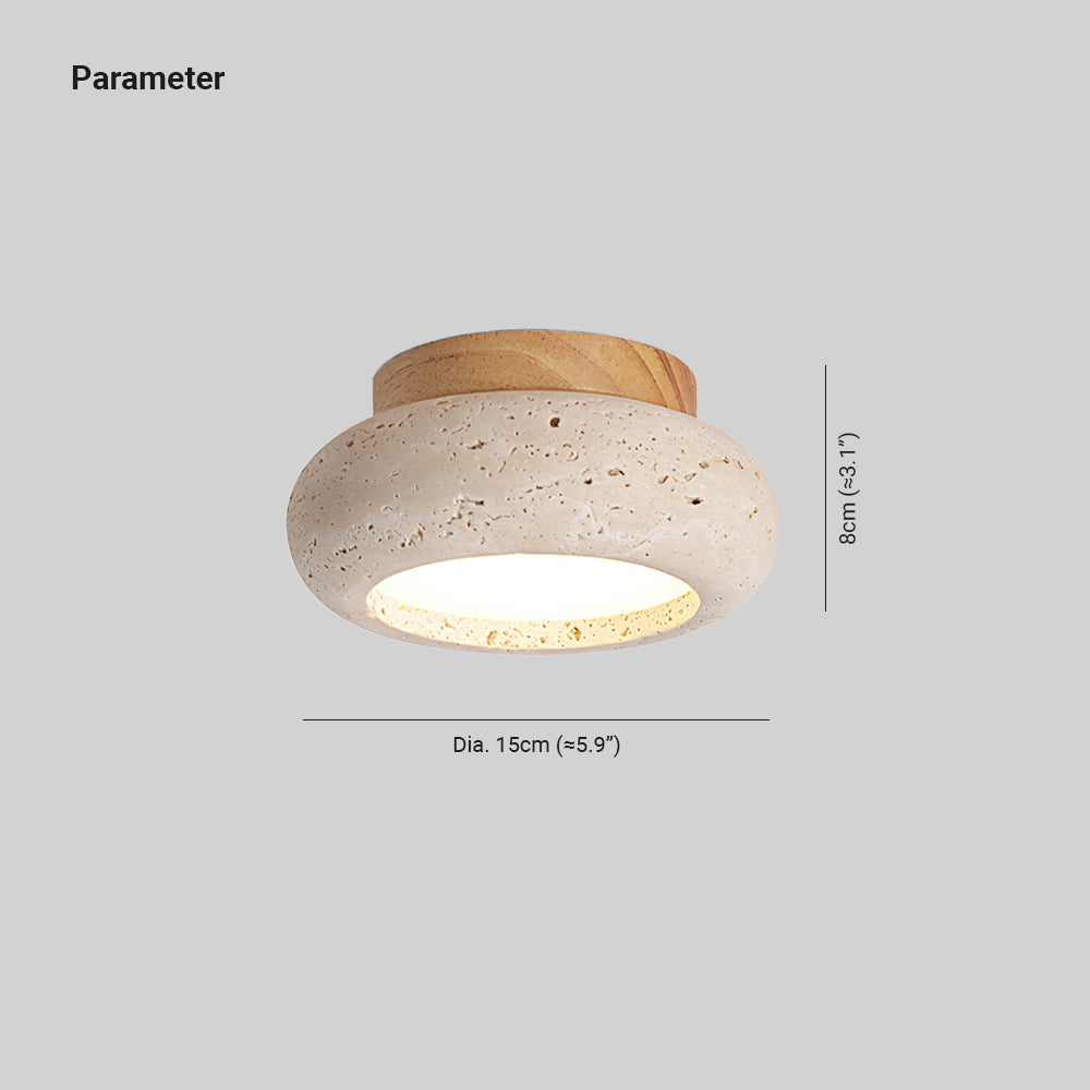 Astra Ceiling Light Mini Donut Travertine