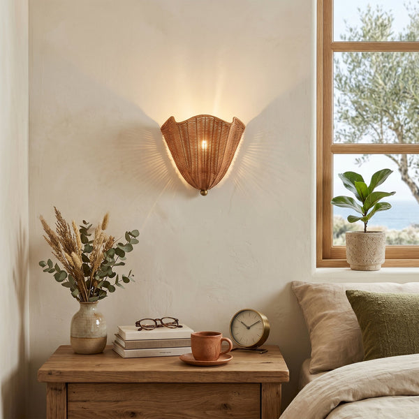 Lunero Rattan Wall Sconce