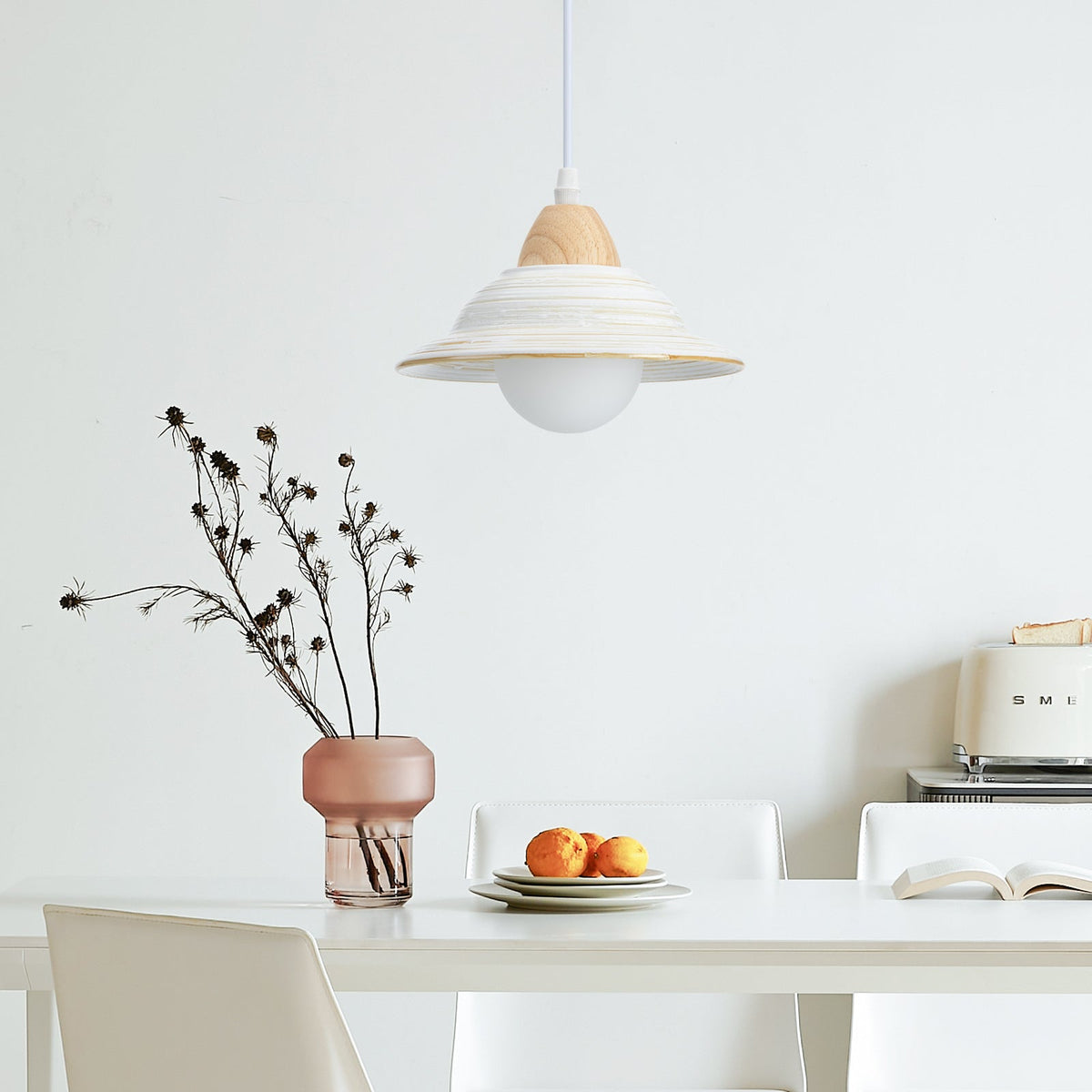 Creative White Hat Milky Ceramic Pendant Lighting