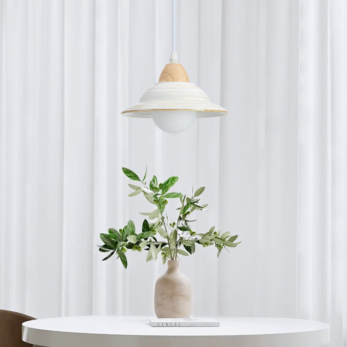 Creative White Hat Milky Ceramic Pendant Lighting