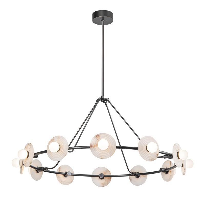 Ilirila Modern Elegance Alabaster Glass Chandelier