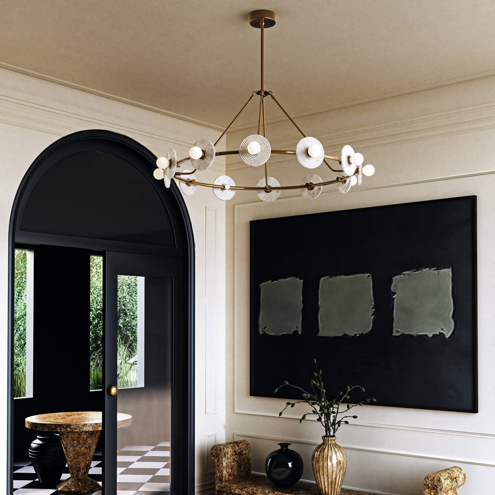 Ilirila Modern Elegance Alabaster Glass Chandelier