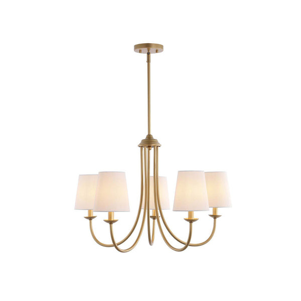 Trill Vintage Industrial Brass Fabric Chandelier