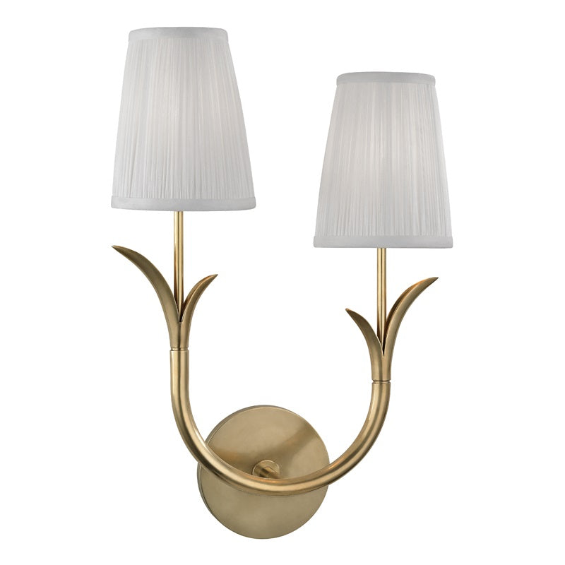 Elys Brass Fabric Wall Lamp